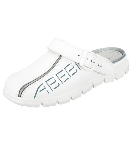 ABEBA Dynamic sabot witte werkschoenen met geprint dessin